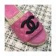 Chanel CC Quilted Mules G35604 Rosy/Black