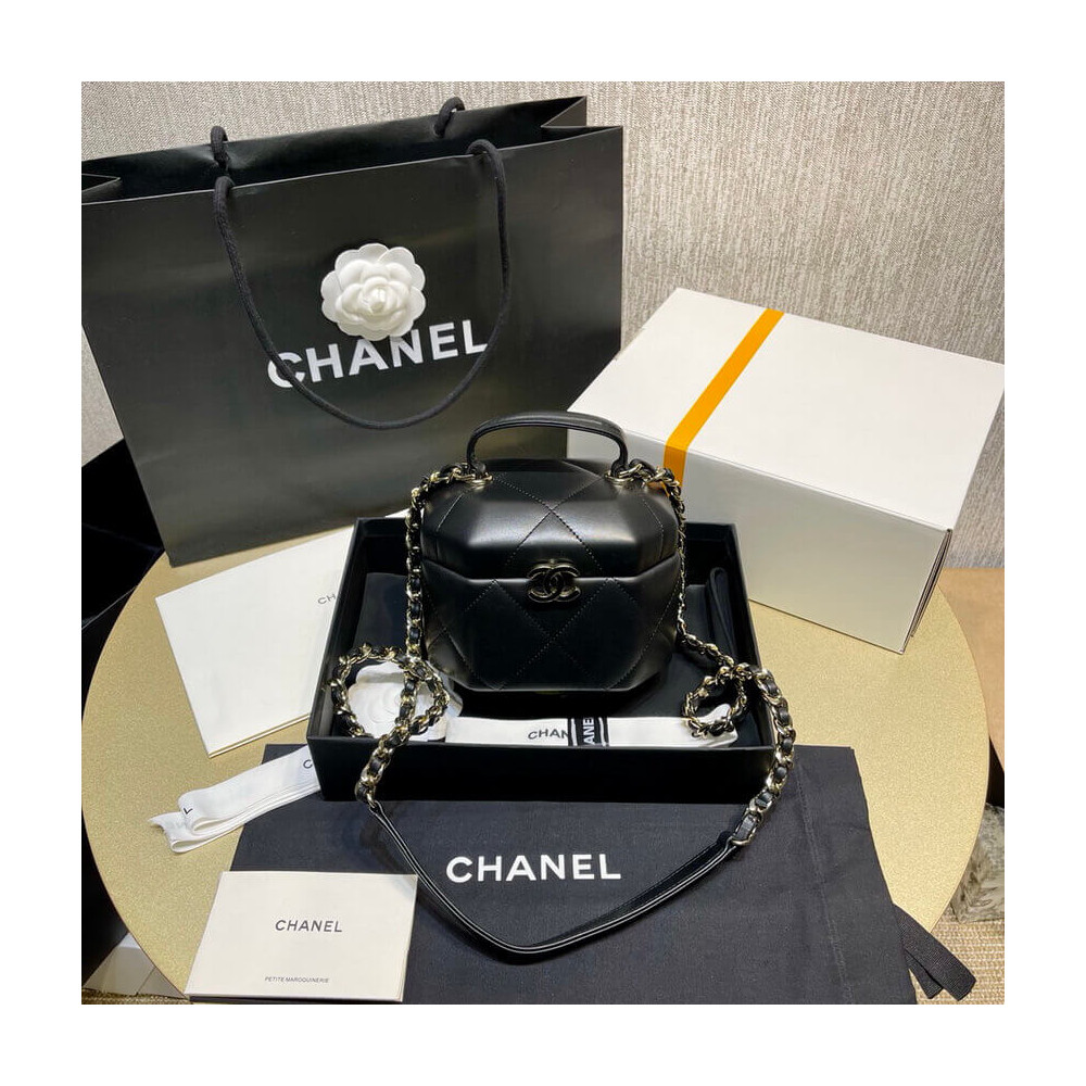 Chanel Lambskin Small Vanity Case AS2630 Black