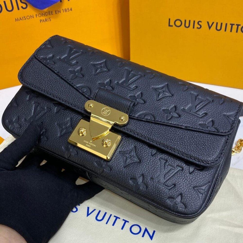 Louis Vuitton Monogram Empreinte Leather Marceau Bag M46200 Black