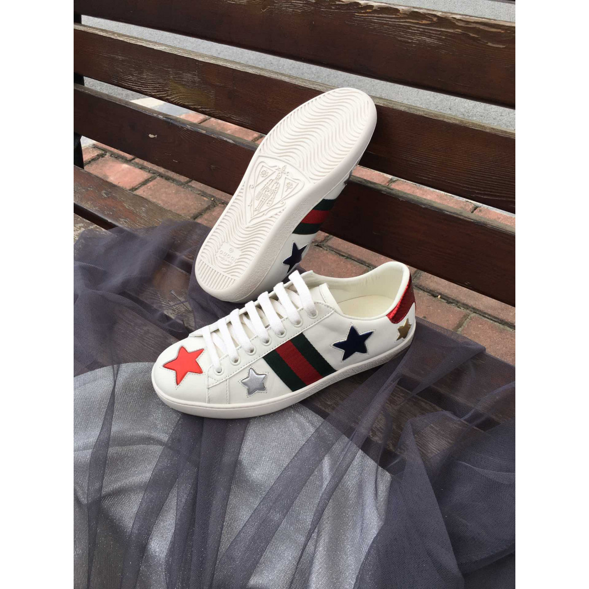 Gucci Ace Stars Embroidered Sneaker 454562