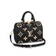 Louis Vuitton Bicolor Monogram Empreinte Speedy Bandouliere 25 M58947 Black/Beige