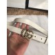 Gucci 20mm Leather Belt With Pearl Double G 453260