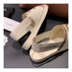 Chanel Slingback Espadrilles G34817 White/Gold