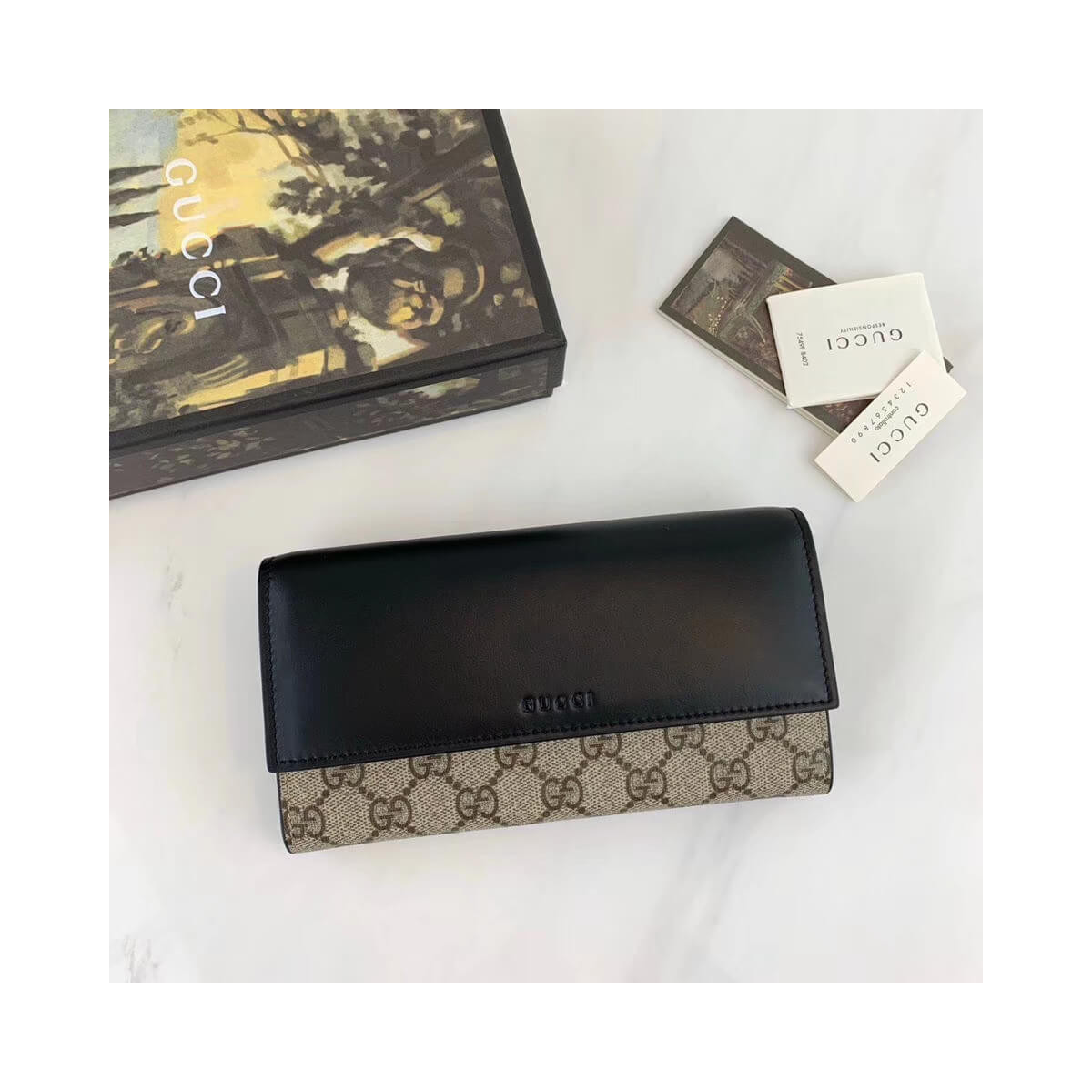 Gucci GG Supreme Continental Wallet 410100