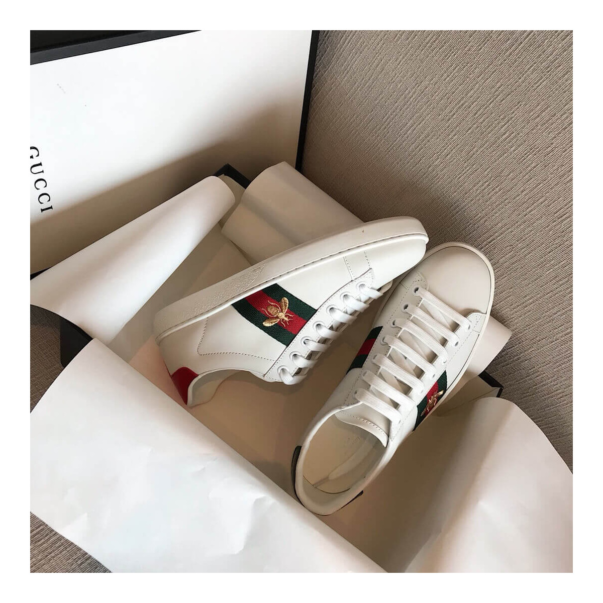 Gucci Ace Bee Embroidered Sneaker 431942