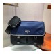 Prada Nylon Cross-Body Bag 2VD768 Blue/Black