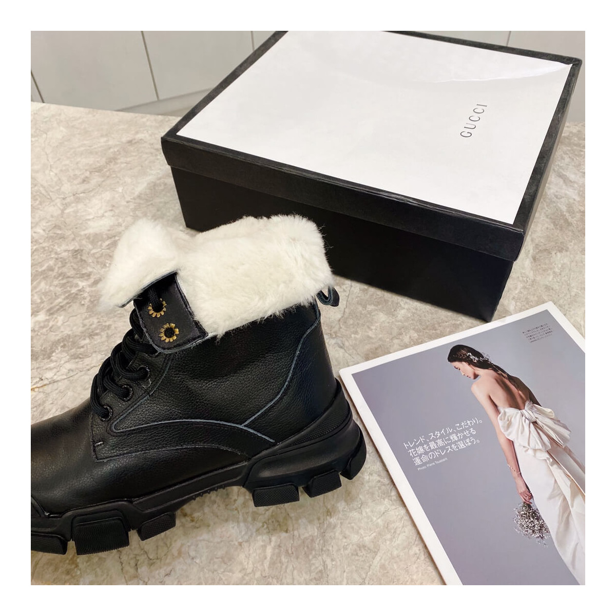 Gucci GG Wool Ankle Boot G1120C