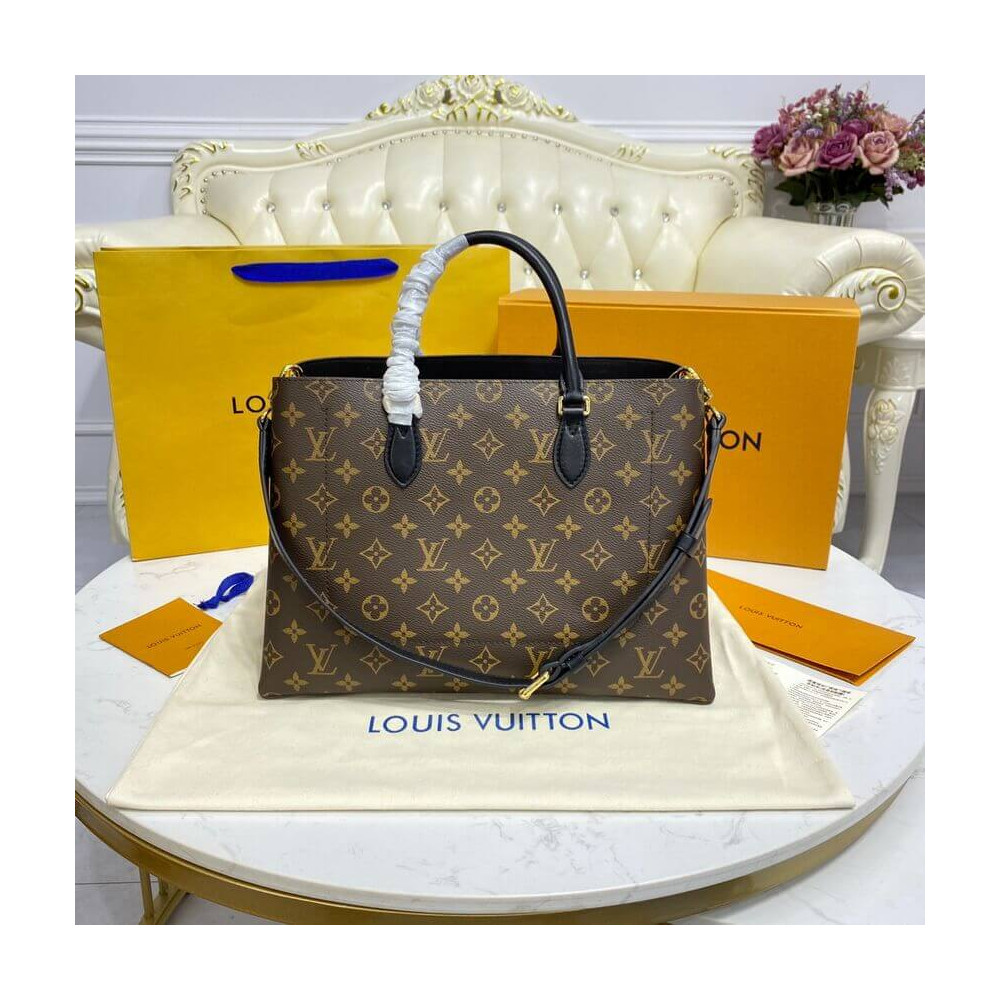 Louis Vuitton Monogram Canvas Flower Tote M43550 Black