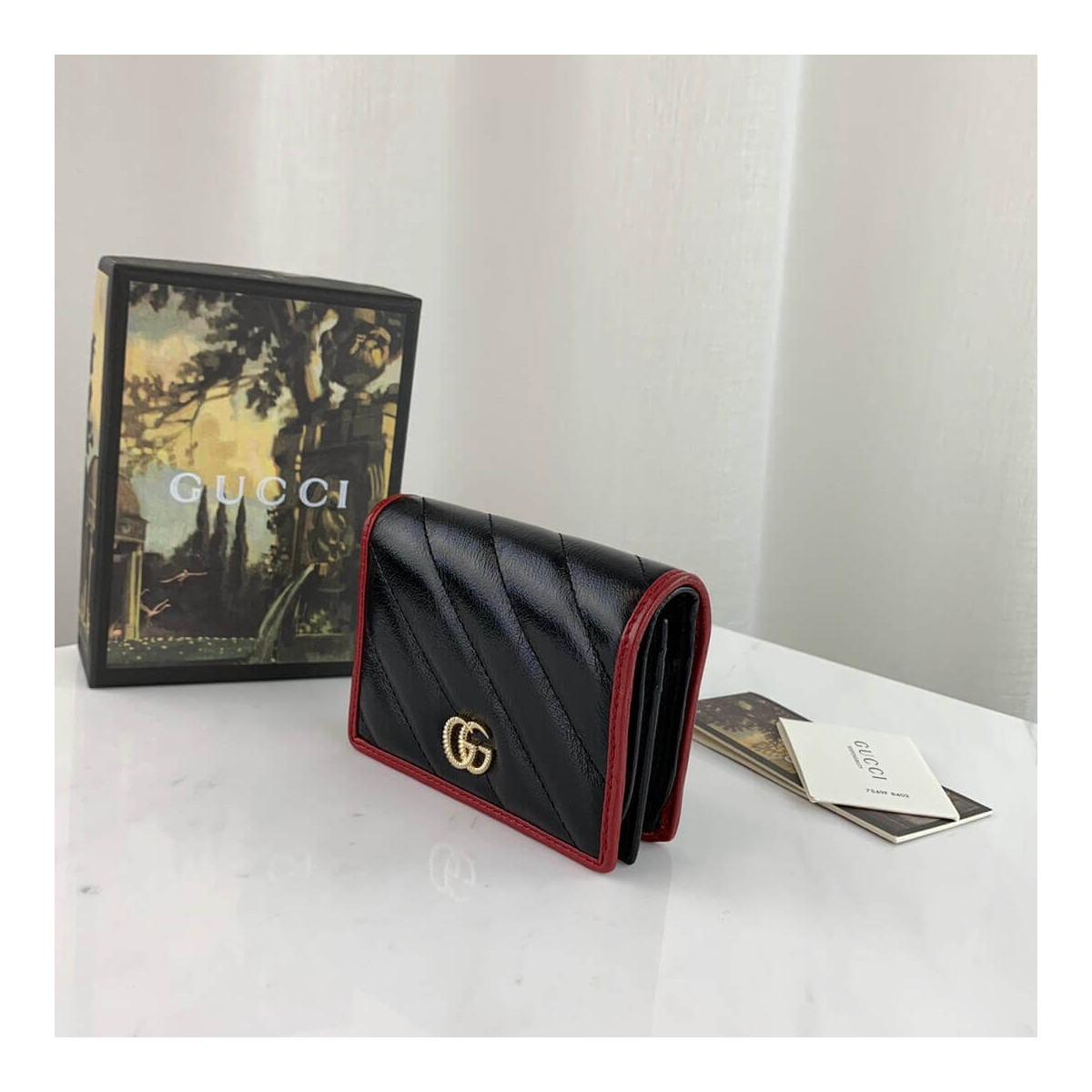 Gucci GG Marmont Card Case Wallet 573811 Black