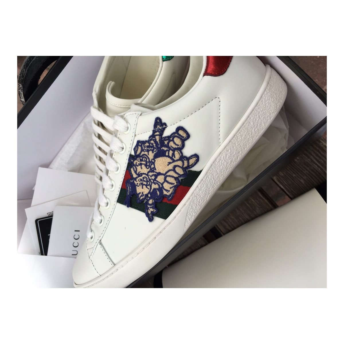 Gucci Ace Sneaker with Three Little Pigs 553385