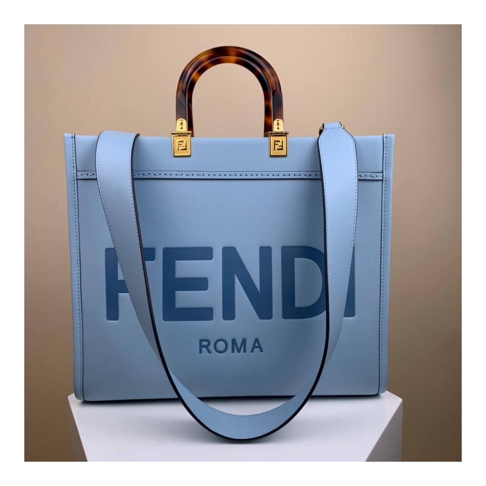 Fendi Medium Sunshine Shopper 8BH386 Light Blue