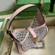 Gucci Jackie 1961 Mini Crystal GG Should Bag 677027 Black