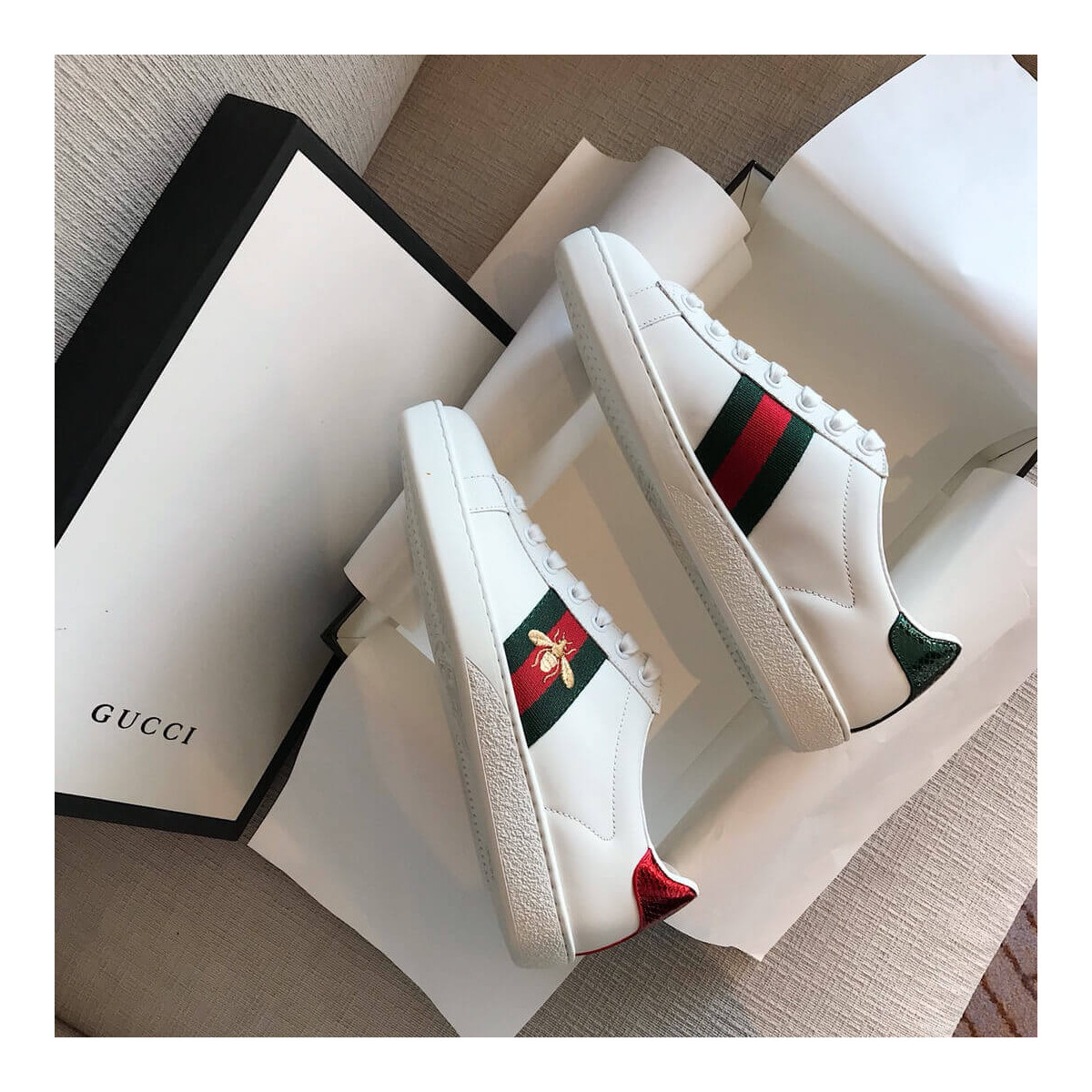 Gucci Ace Bee Embroidered Sneaker 431942