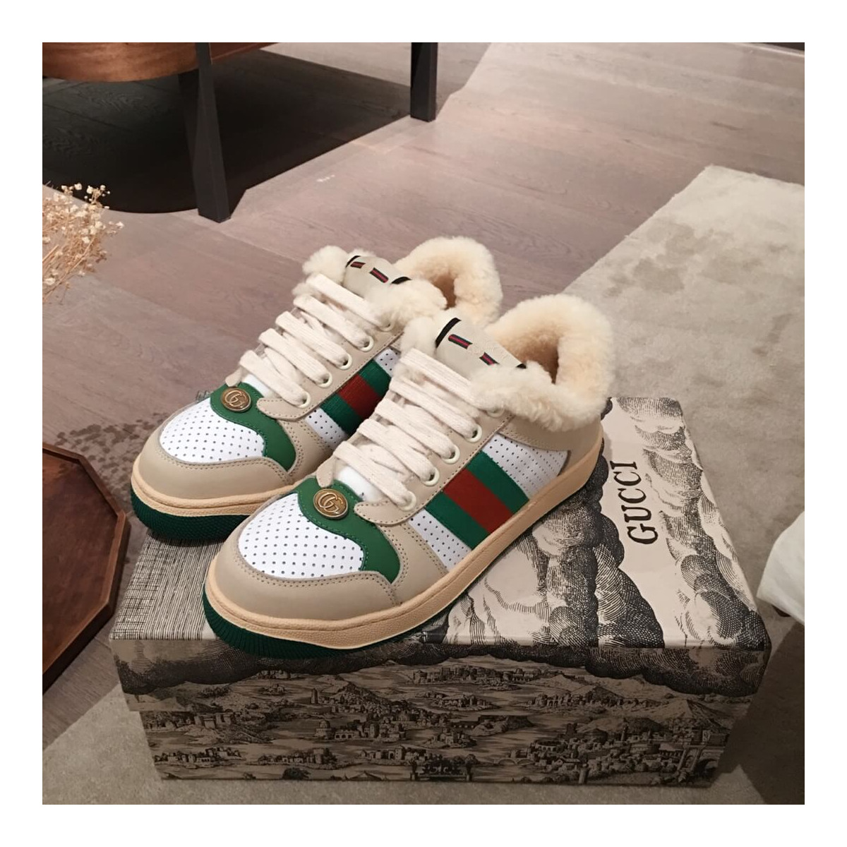 Gucci Screener Leather Sneaker 570441 White