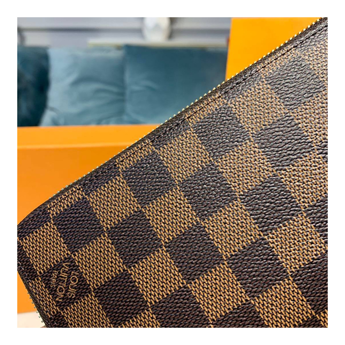 Louis Vuitton Damier Ebene Canvas Zippy Wallet N41661