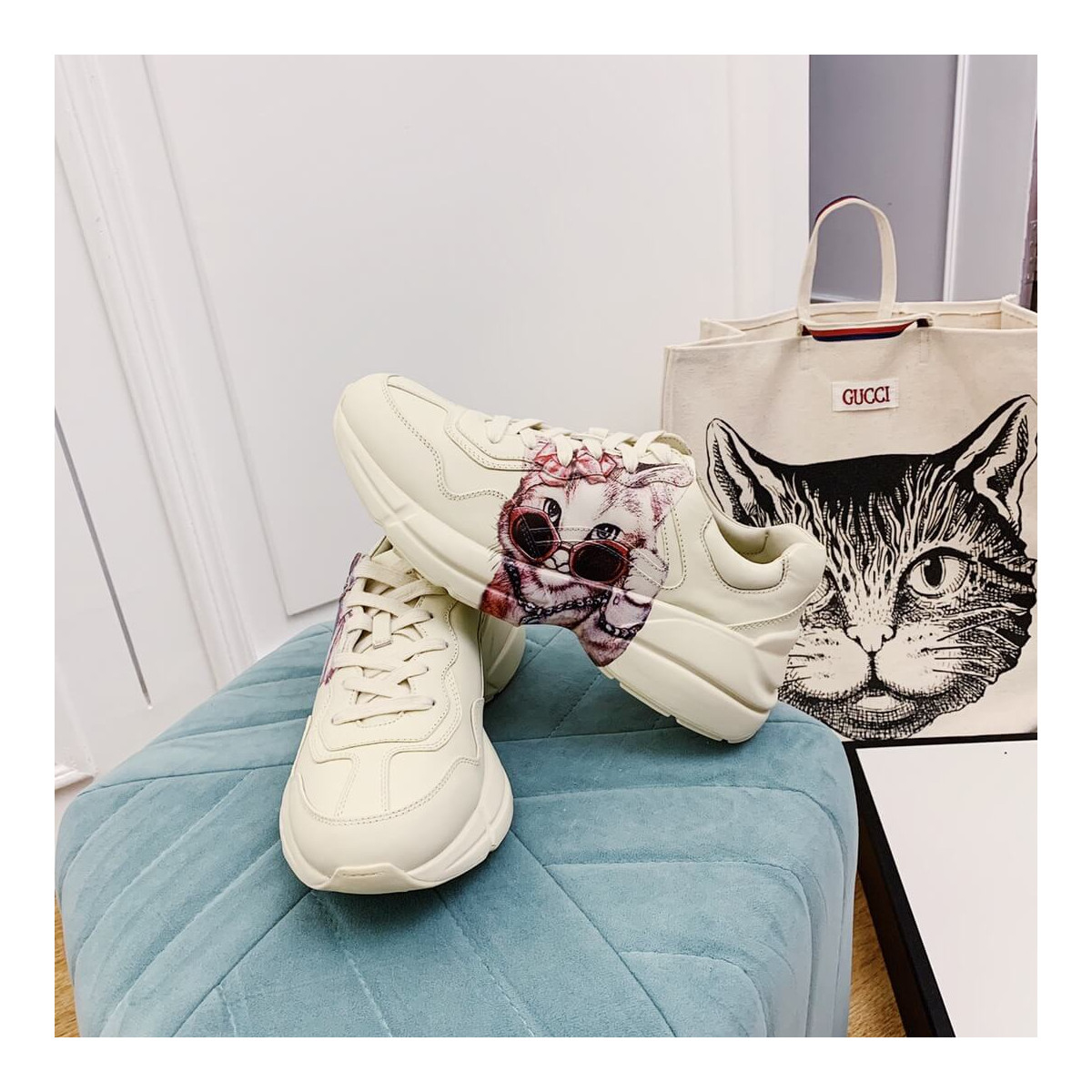 Gucci Rhyton Sneaker With Mystic Cat 609343