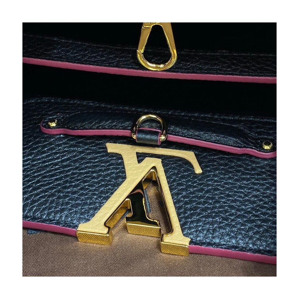 Louis Vuitton Capucines MM M58608 Black/Arizona Beige