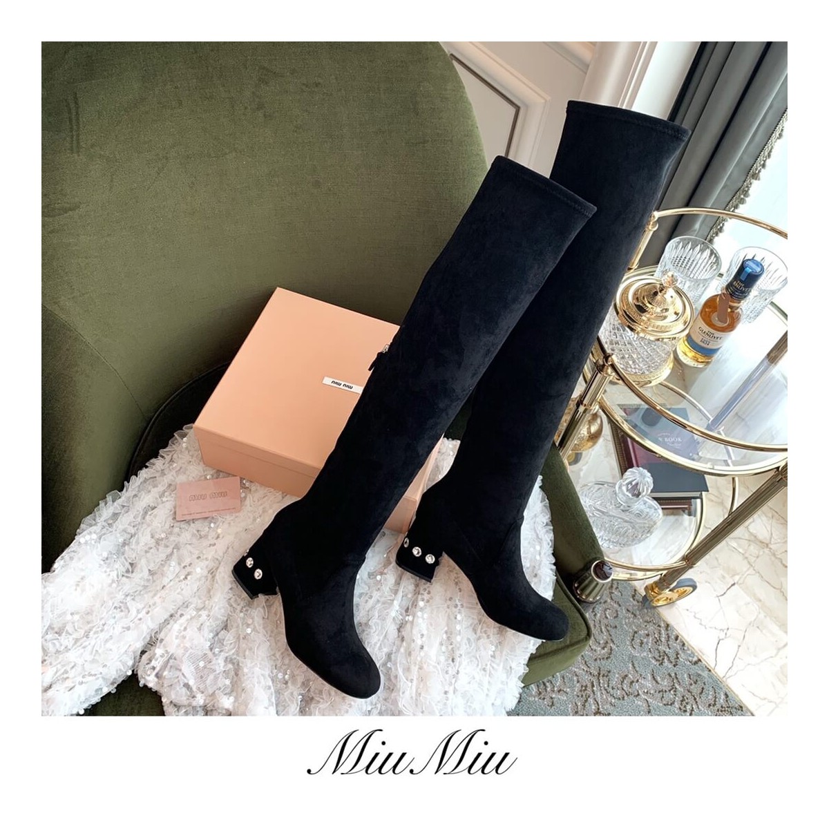 Miu Miu Hight Suede Boots 5W678C