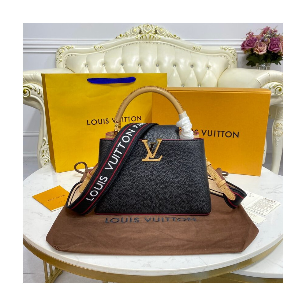 Louis Vuitton Capucines BB M59061 Black/Arizona Beige