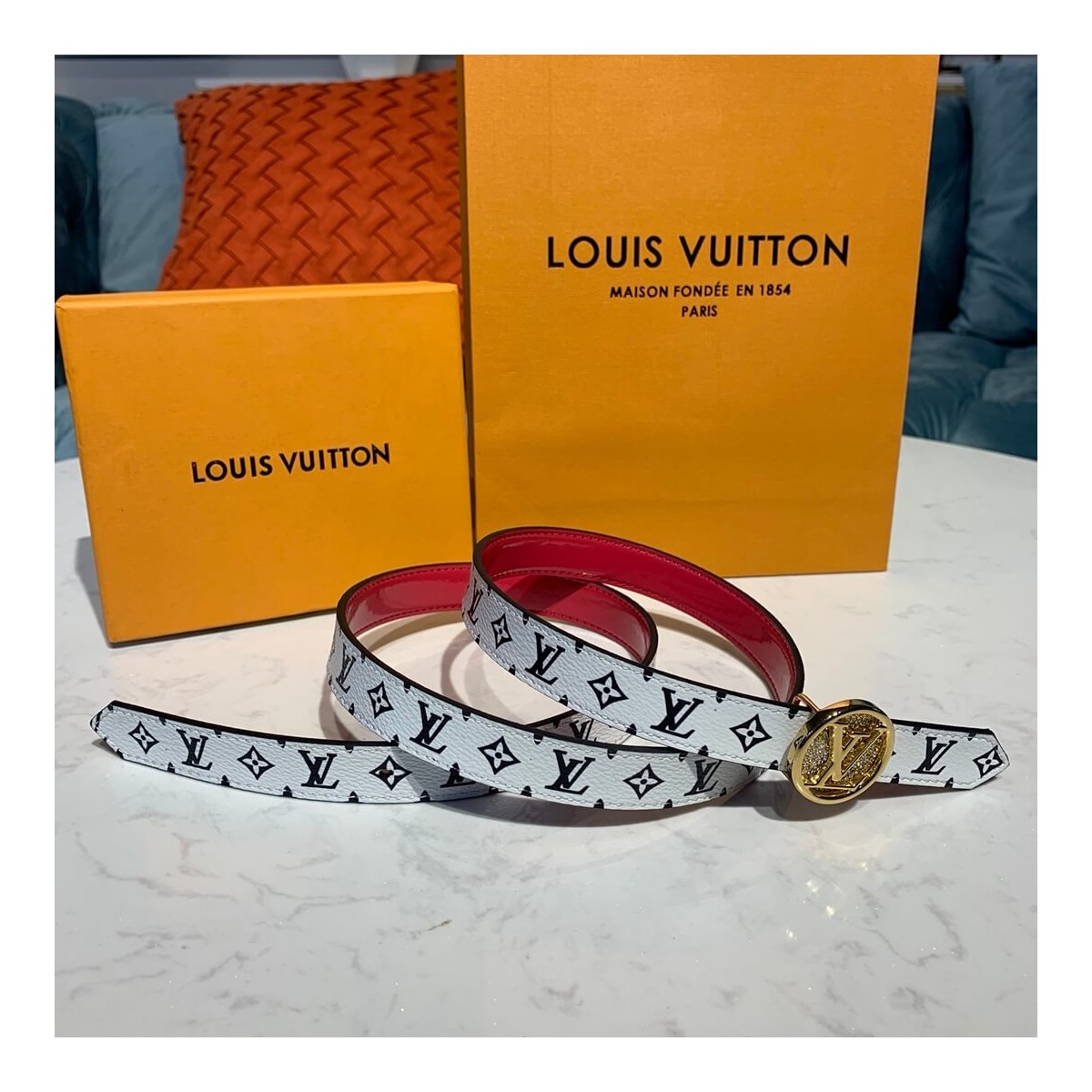 Louis Vuitton Monogram Canvas Recto LV Circle Plate 20mm Reversible Belt M0148W