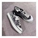 Chanel Canvas Low-cut Sneakers Black and White Texture