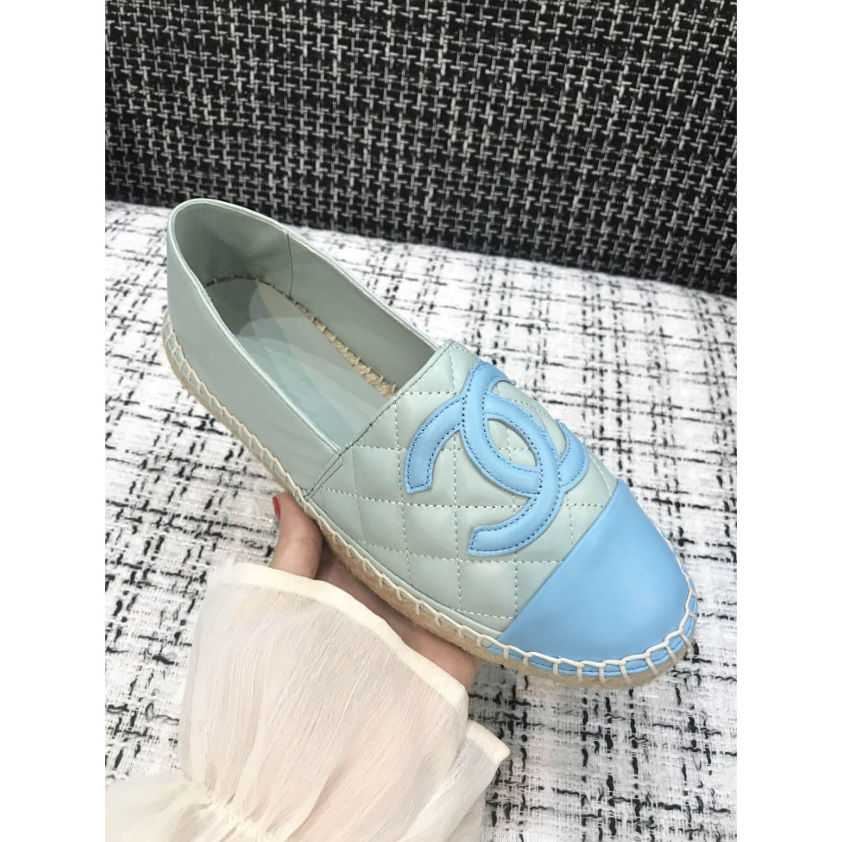 Chanel CC Quilted Espadrilles G29762 Blue