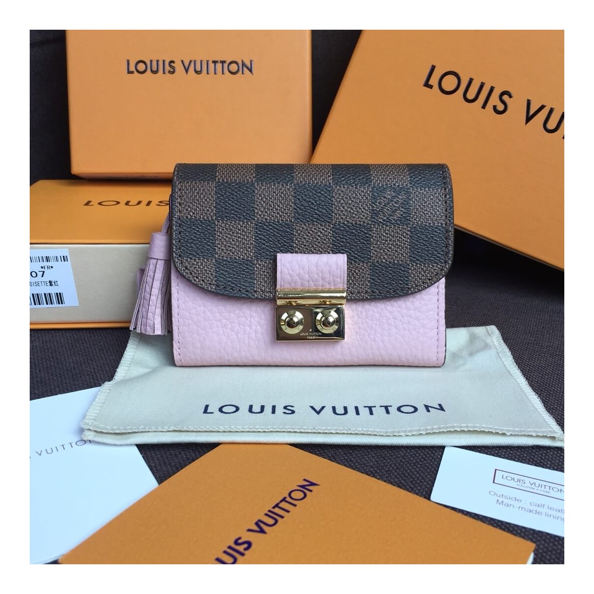 Louis Vuitton Damier Ebene Croisette Compact Wallet N60208