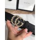 Gucci 30mm Leather Belt With Pearl Double G 453260