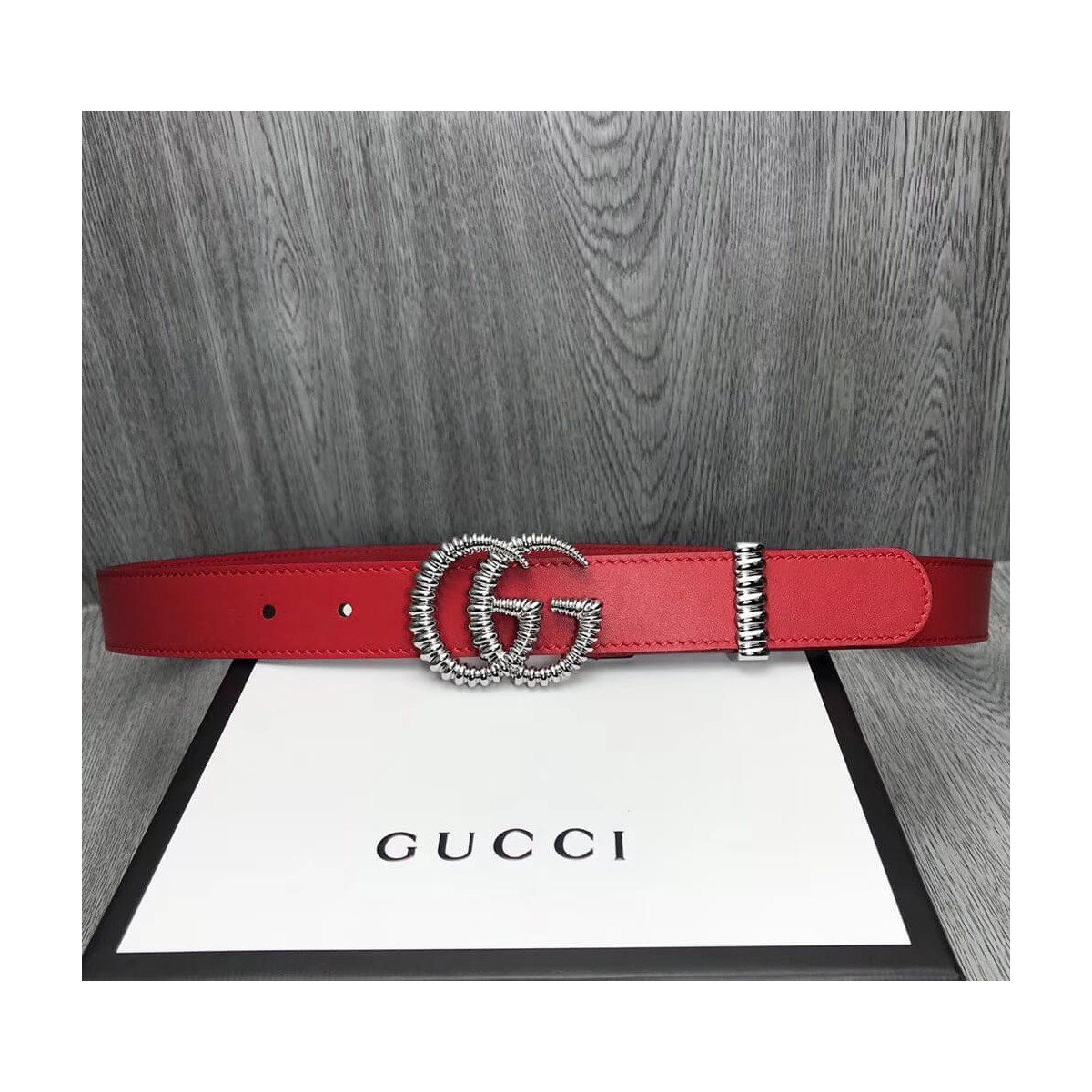 Gucci 30mm Leather Belt With Torchon Double G Buckle 524102