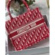 Christian Dior Small Book Tote Bag 26cm Oblique Embroidery Red