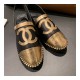 Chanel Slingback Espadrilles G34817 Black/Gold