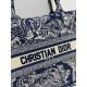 Christian Dior Small Book Tote Bag 26cm Toile De Jouy Embroidery Blue