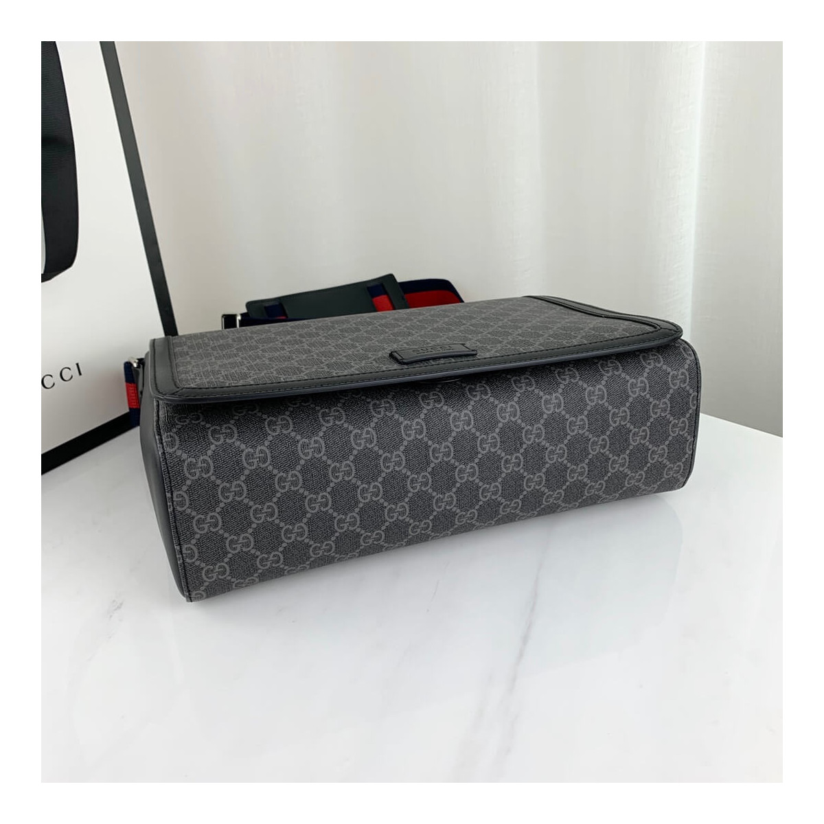 Gucci GG Black Flap Messenger 474138