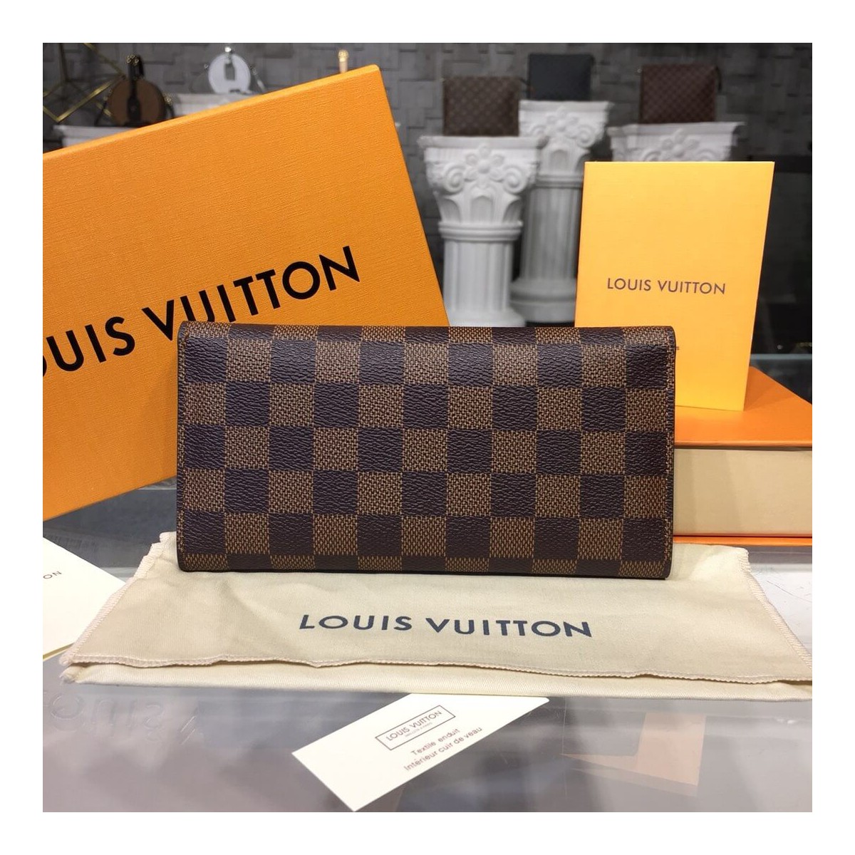 Louis Vuitton Damier Ebene Canvas Josephine Wallet N63543