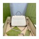 Gucci GG Marmont White Matelasse Leather Mini Top Handle Bag 583571