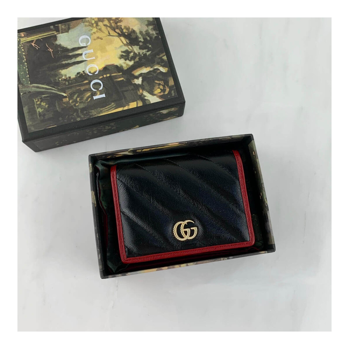 Gucci GG Marmont Card Case Wallet 573811 Black