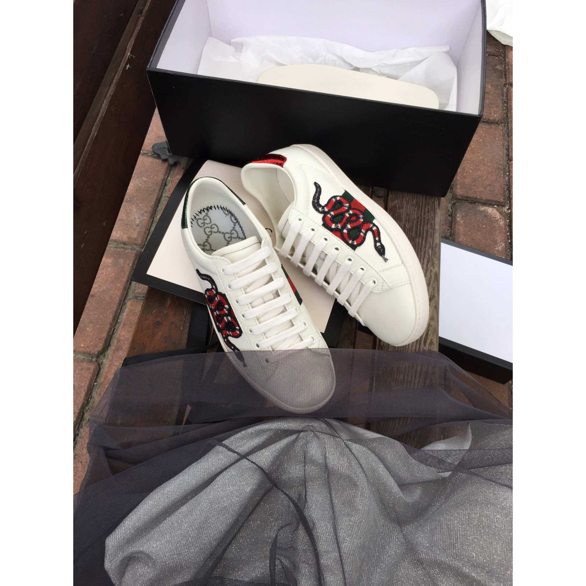 Gucci Ace Kingsnake Embroidered Sneaker 456230