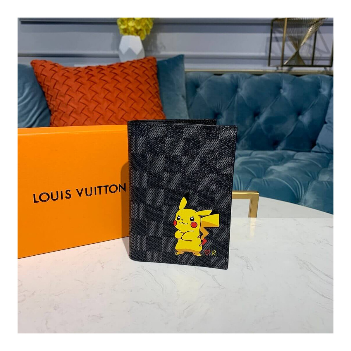 Louis Vuitton Damier Graphite Pikachu Print Passport Cover M64411