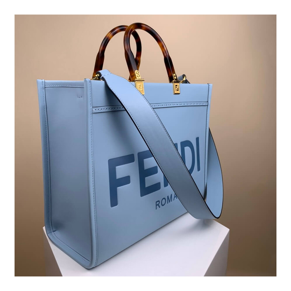 Fendi Medium Sunshine Shopper 8BH386 Light Blue