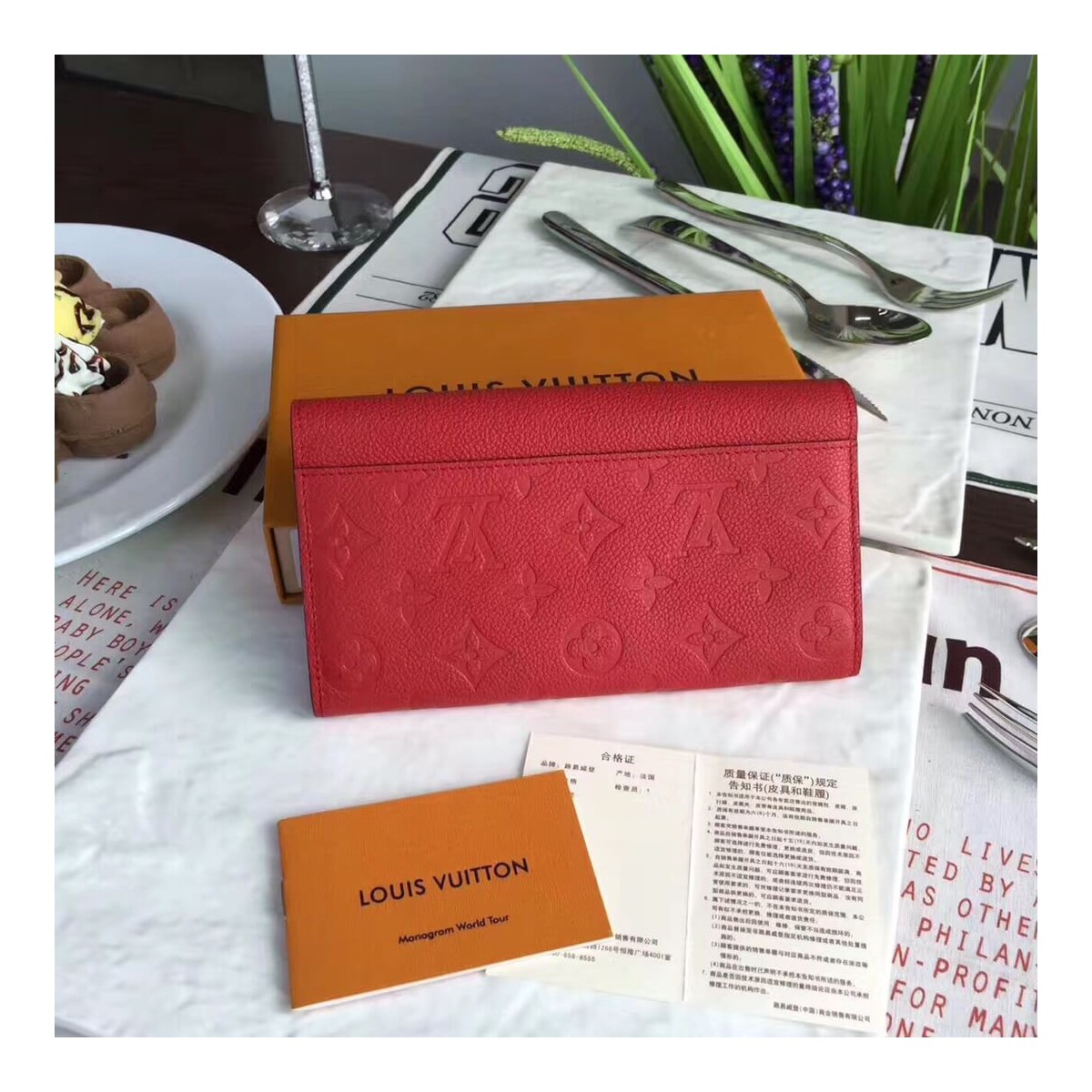 Louis Vuitton Monogram Empreinte Sarah Wallet M61181