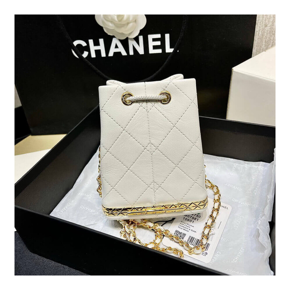 Chanel Small Bucket with Chain in Lambskin AP2750