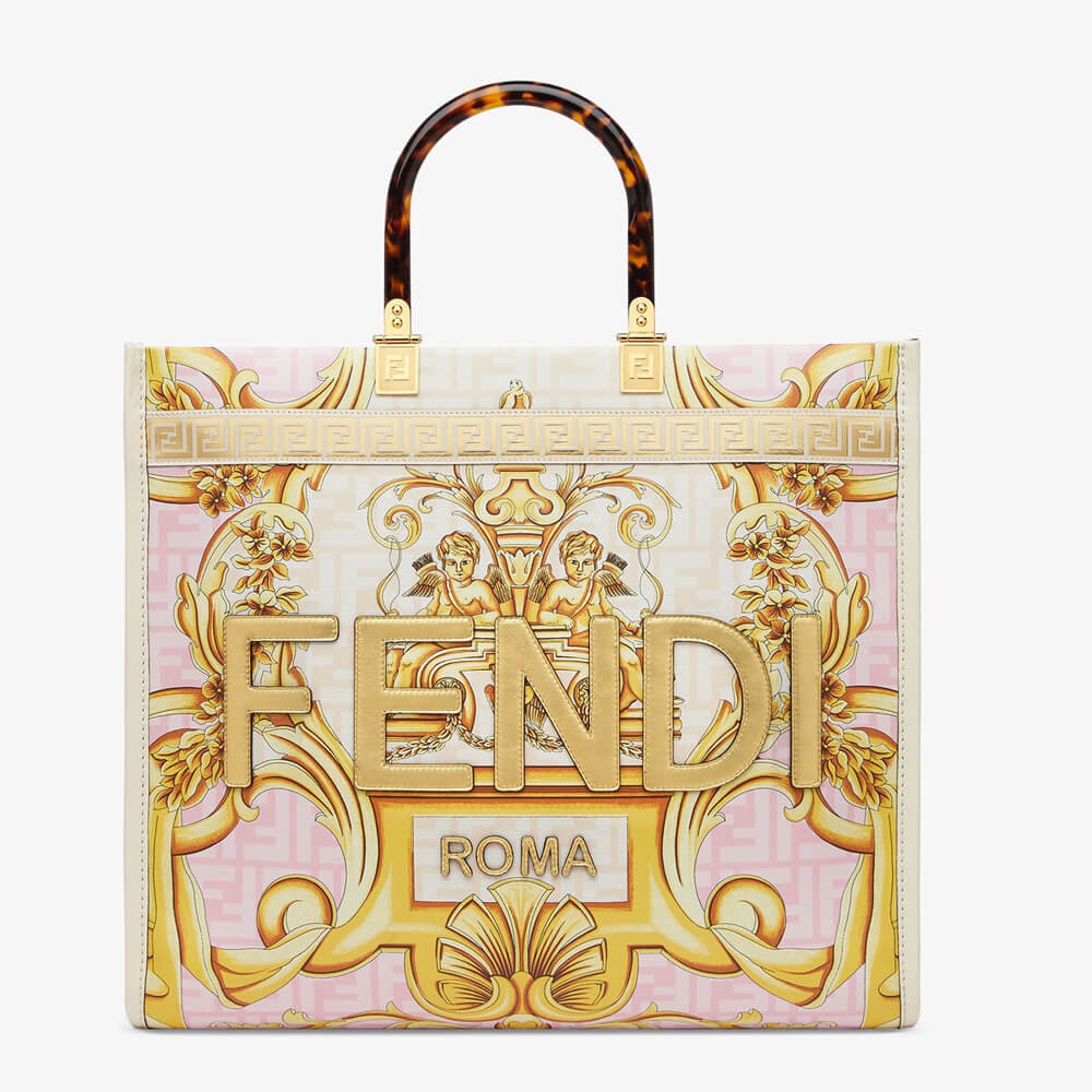 Fendace Sunshine Medium Tote Bag 8BH386 White