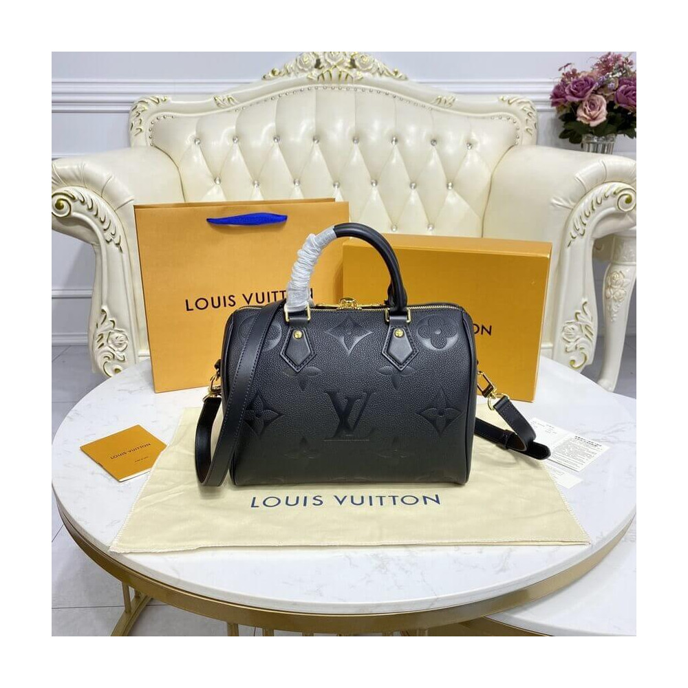 Louis Vuitton Monogram Empreinte Speedy Bandouliere 25 Black