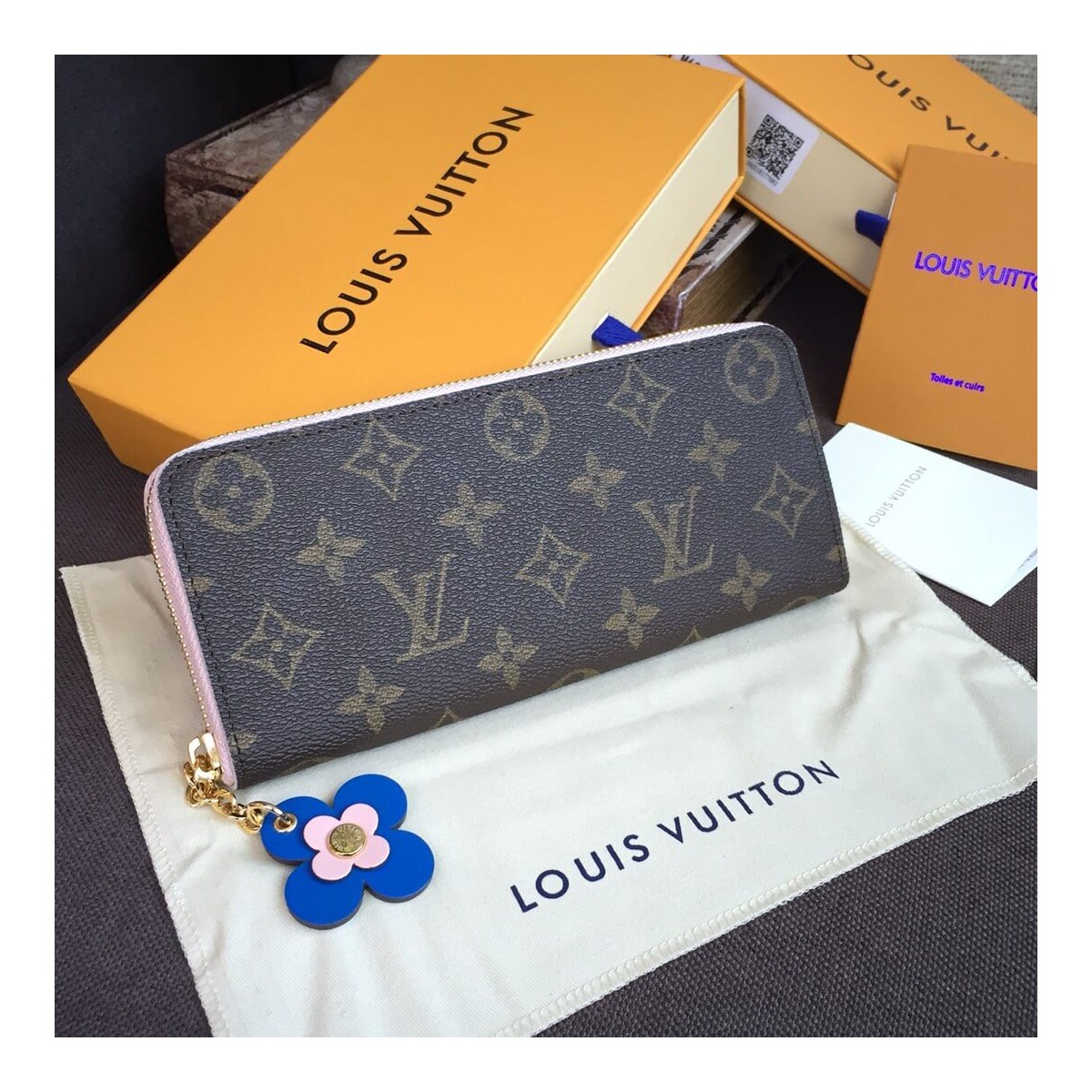 Louis Vuitton Monogram Cavas Clemence Wallet M63896