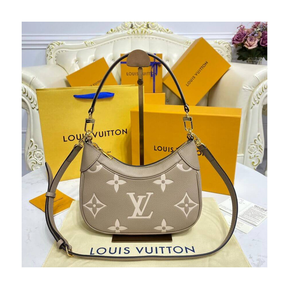 Louis Vuitton Bicolor Monogram Empreinte Leather Bagatelle M46112 Grey/Beige