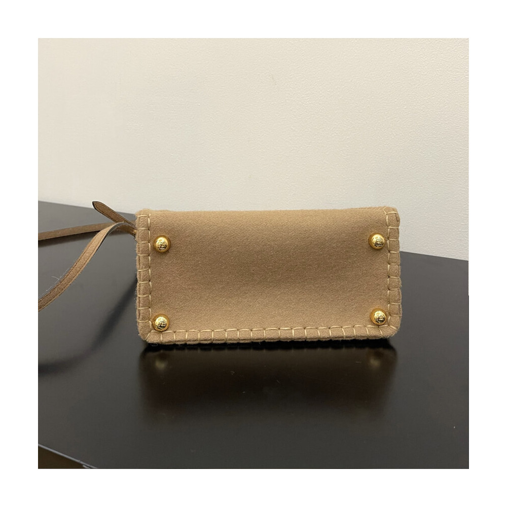 Fendi Beige Flannel Small Way Bag 8BS054