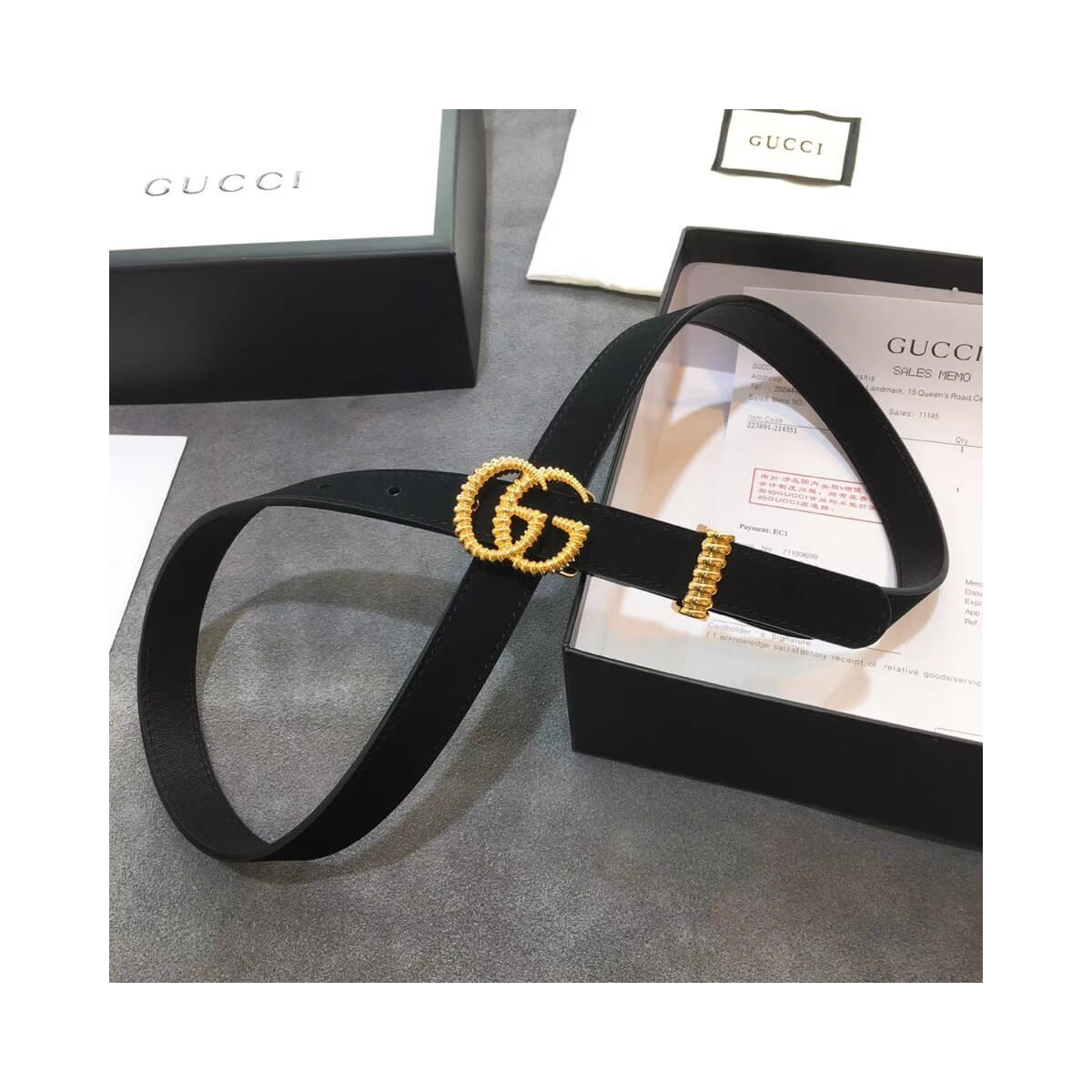 Gucci Suede Belt With Torchon Double G Buckle 602071