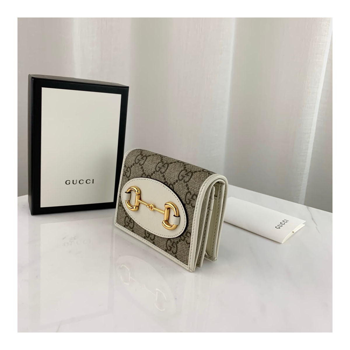 Gucci 1955 Horsebit GG Canvas Card Case Wallet 621887