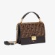 Fendi Black Leather Bag Kan I With Embossed FF Flap 8BT315