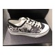 Chanel Canvas Low-cut Sneakers Black and White Texture